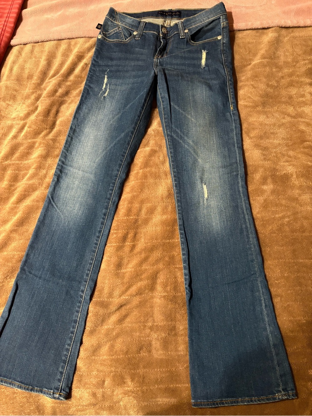 Rock & Republic Distressed Dark Blue Bootcut Jeans